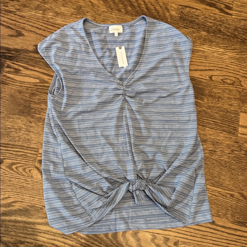✅ Anthropologie deletta striped knotted top L